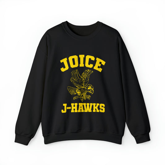 Throwback Joice J-Hawks (worn yellow design) on Unisex Heavy Blend™ Crewneck Sweatshirt