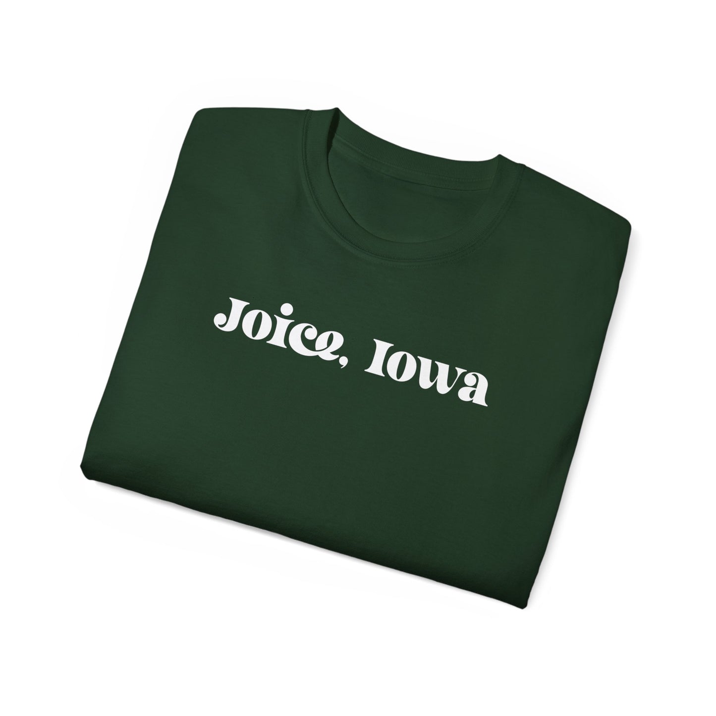 Joice, Iowa (White Design) on Unisex Ultra Cotton Short Sleeve Tee