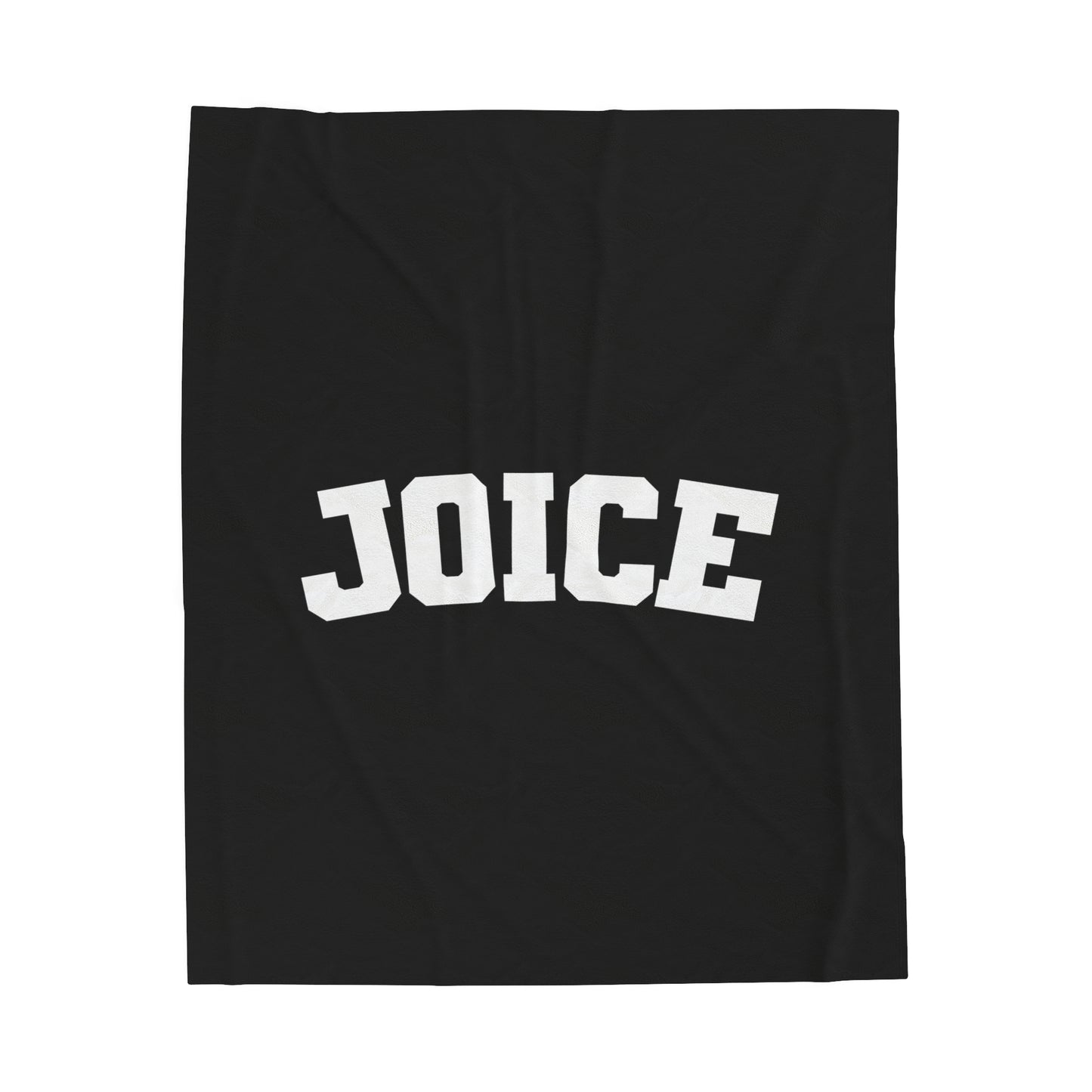 JOICE (white design) on Black Velveteen Plush Blanket