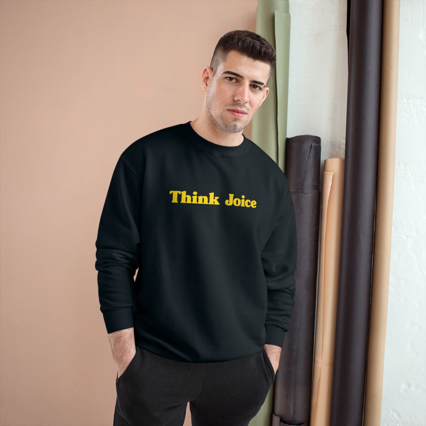 Think Joice Retro (black design) on Champion Sweatshirt