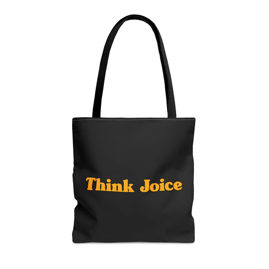 Think Joice Retro (dark yellow design) on Black Tote Bag