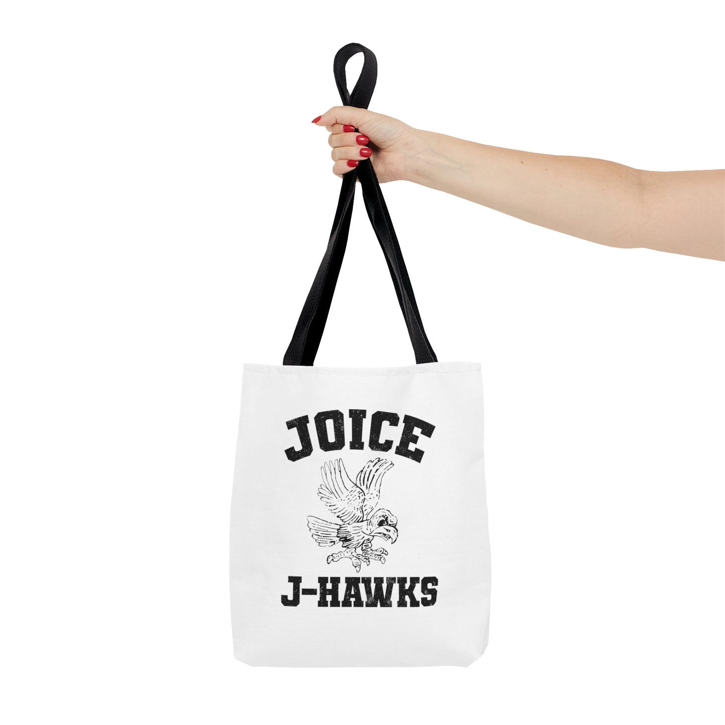 Throwback Joice J-Hawks (worn black design) on White Tote Bag