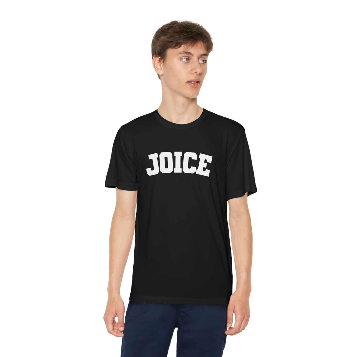 JOICE (white design) on Youth Competitor Tee