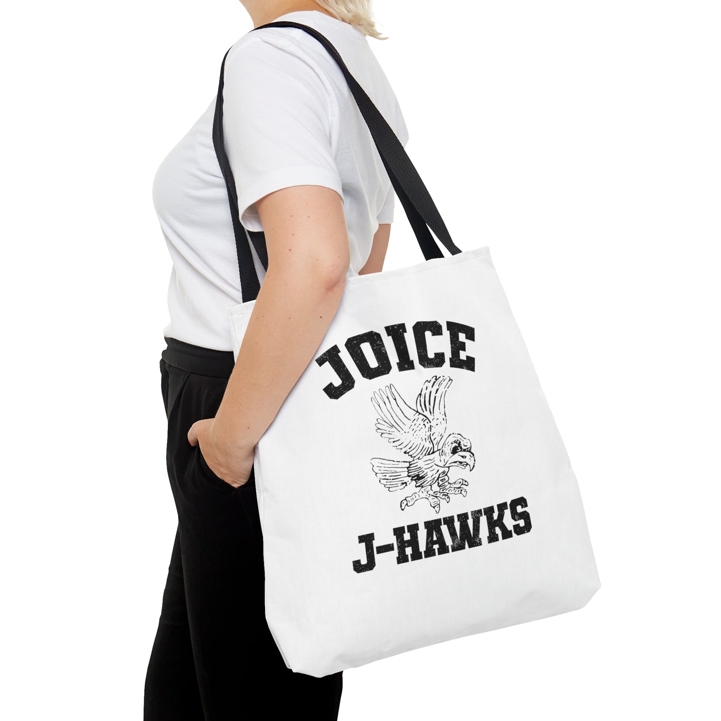 Throwback Joice J-Hawks (worn black design) on White Tote Bag