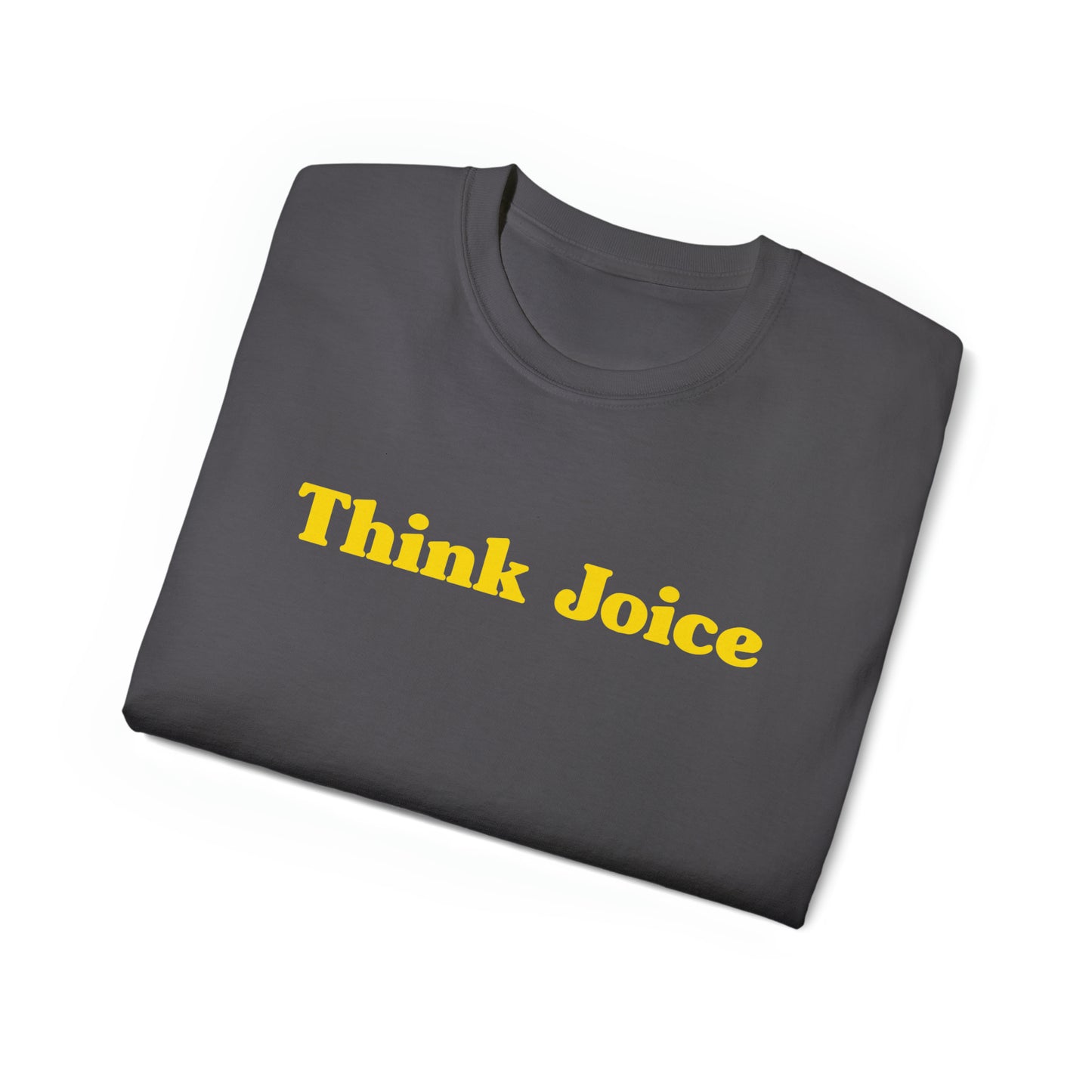 Think Joice Retro (yellow design) on Unisex Ultra Cotton Short Sleeve Tee