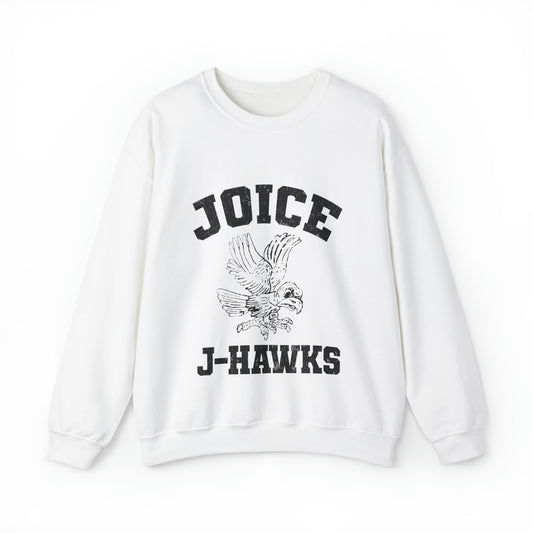 Throwback Joice J-Hawks (worn black design) on Unisex Heavy Blend™ Crewneck Sweatshirt