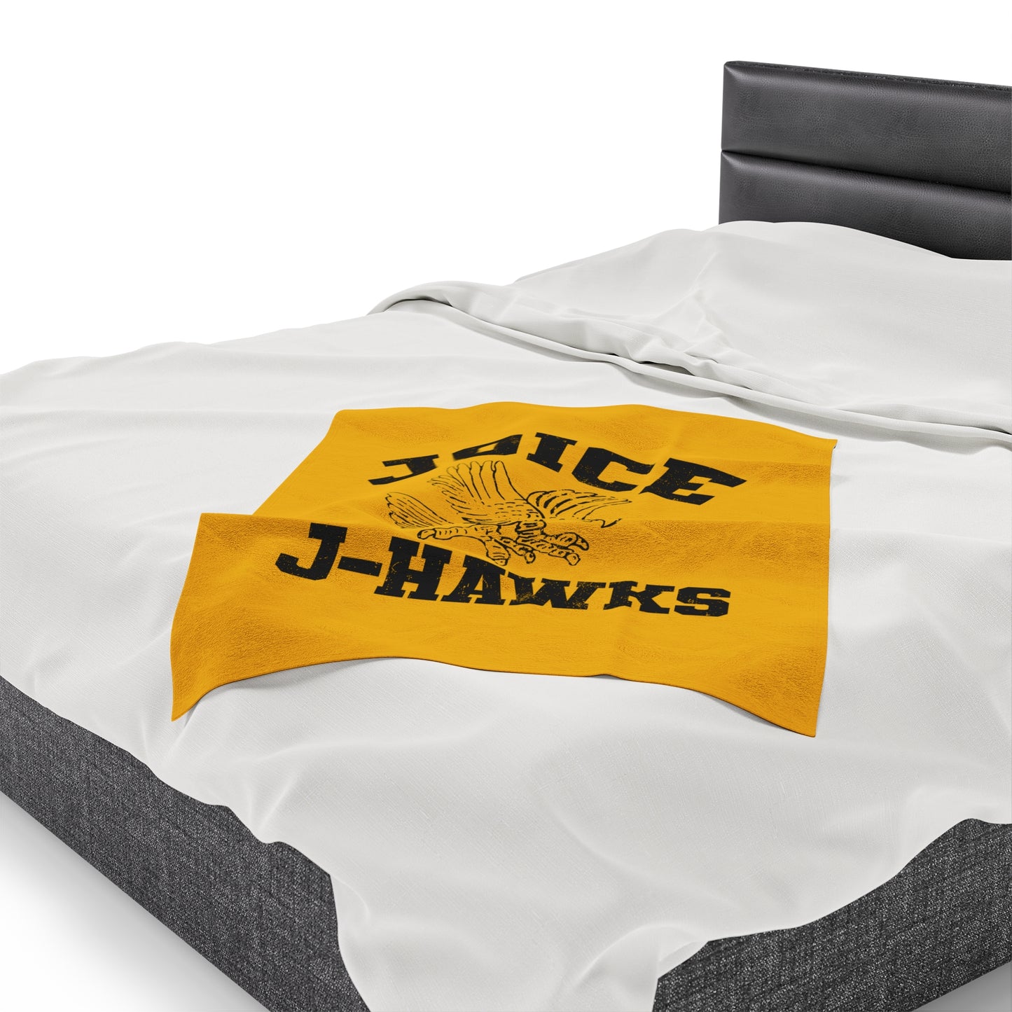 Throwback Joice J-Hawks (worn black design) on Velveteen Plush Blanket