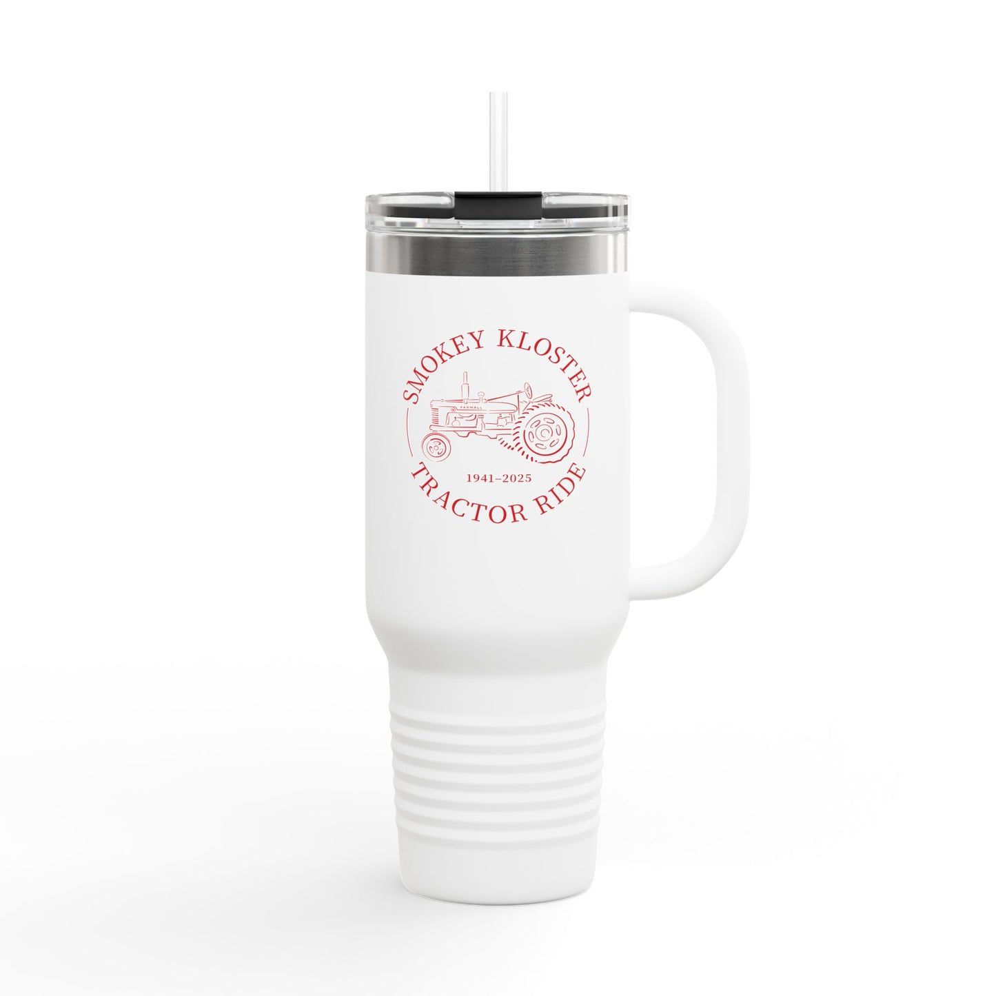 40oz Insulated Travel Mug — Smokey Kloster Tractor Ride