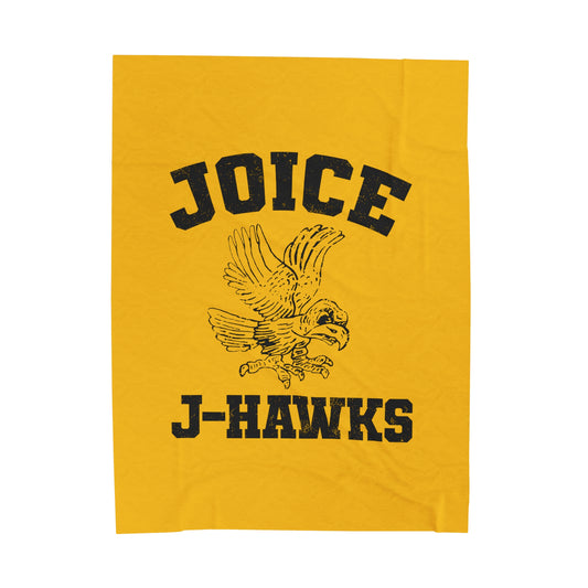 Throwback Joice J-Hawks (worn black design) on Velveteen Plush Blanket