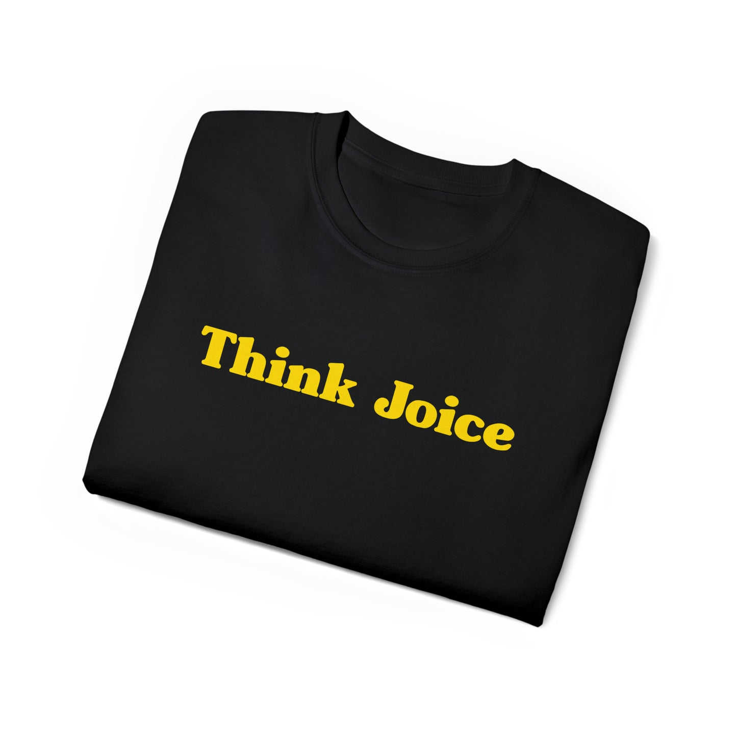 Think Joice Retro (yellow design) on Unisex Ultra Cotton Short Sleeve Tee