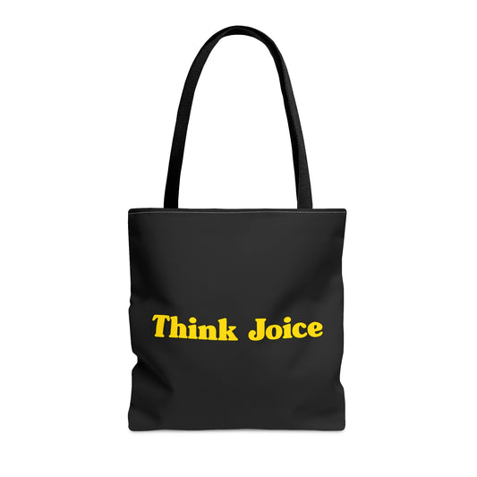 Think Joice Retro (yellow design) on Black Tote Bag