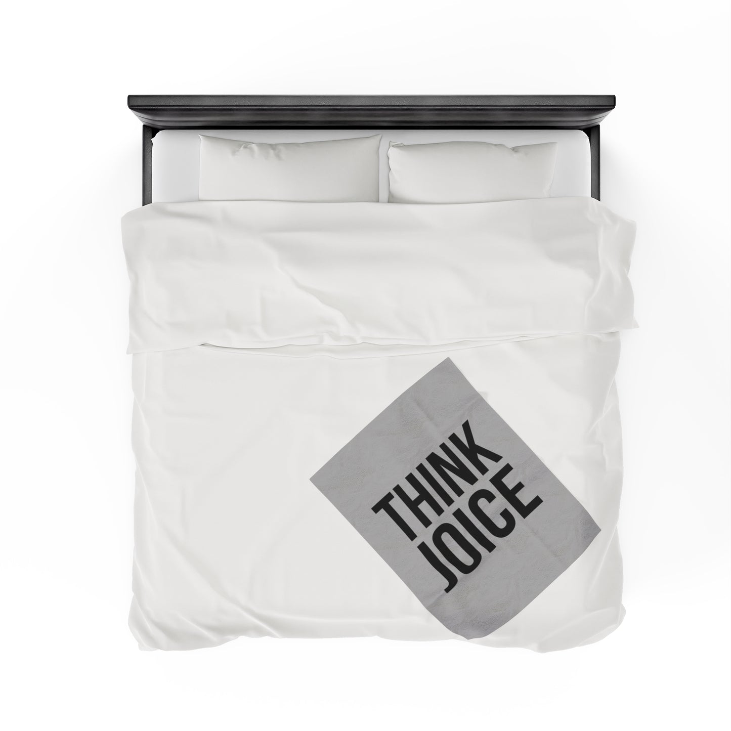 Think Joice (black design) on Light Grey Velveteen Plush Blanket