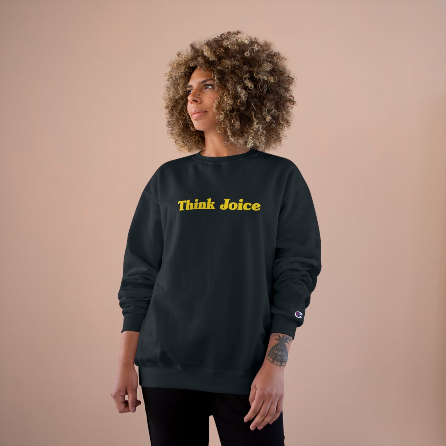 Think Joice Retro (black design) on Champion Sweatshirt