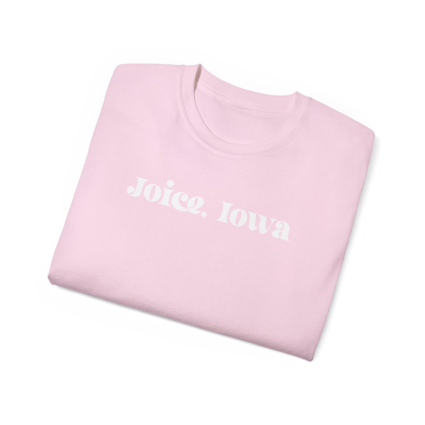 Joice, Iowa (White Design) on Unisex Ultra Cotton Short Sleeve Tee