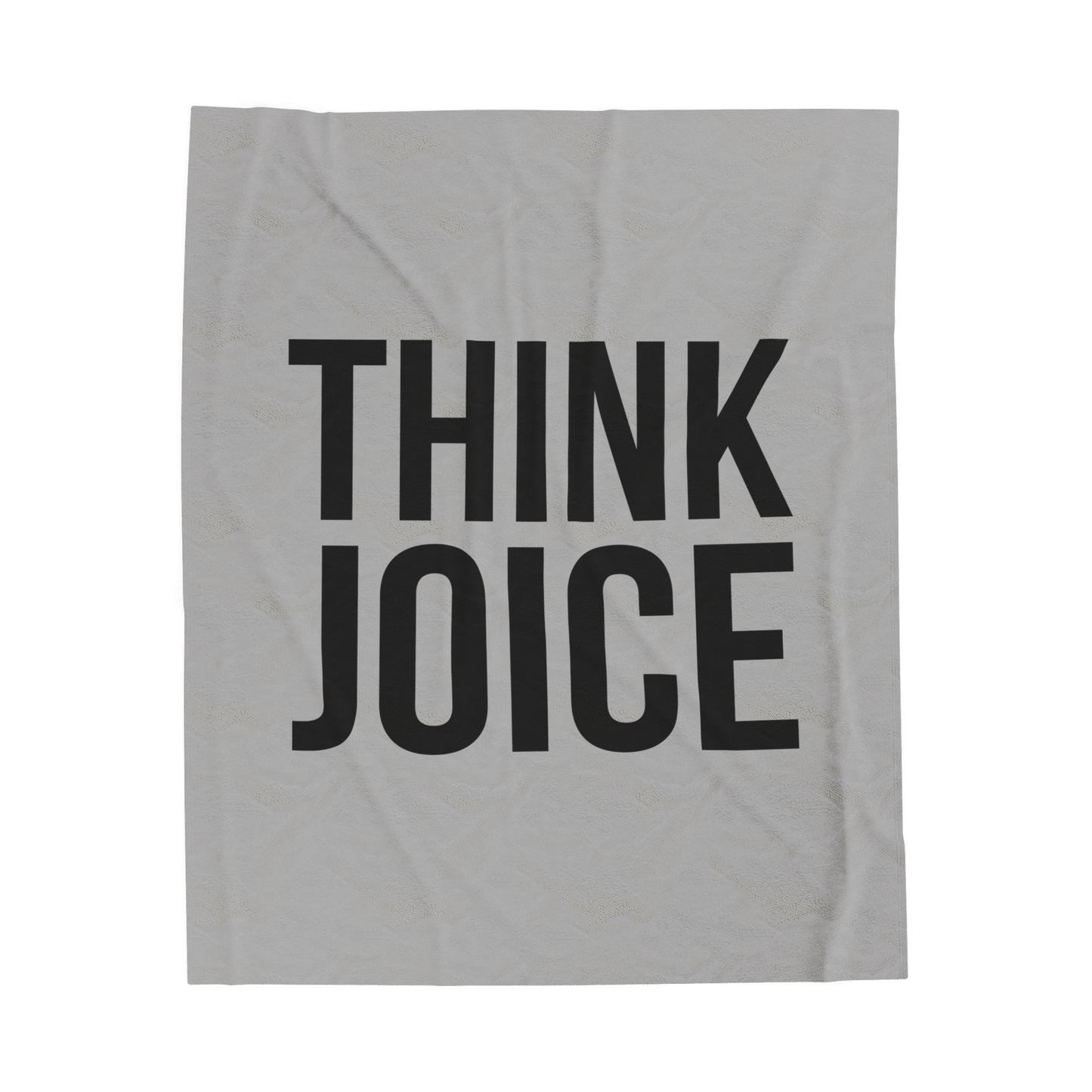 Think Joice (black design) on Light Grey Velveteen Plush Blanket