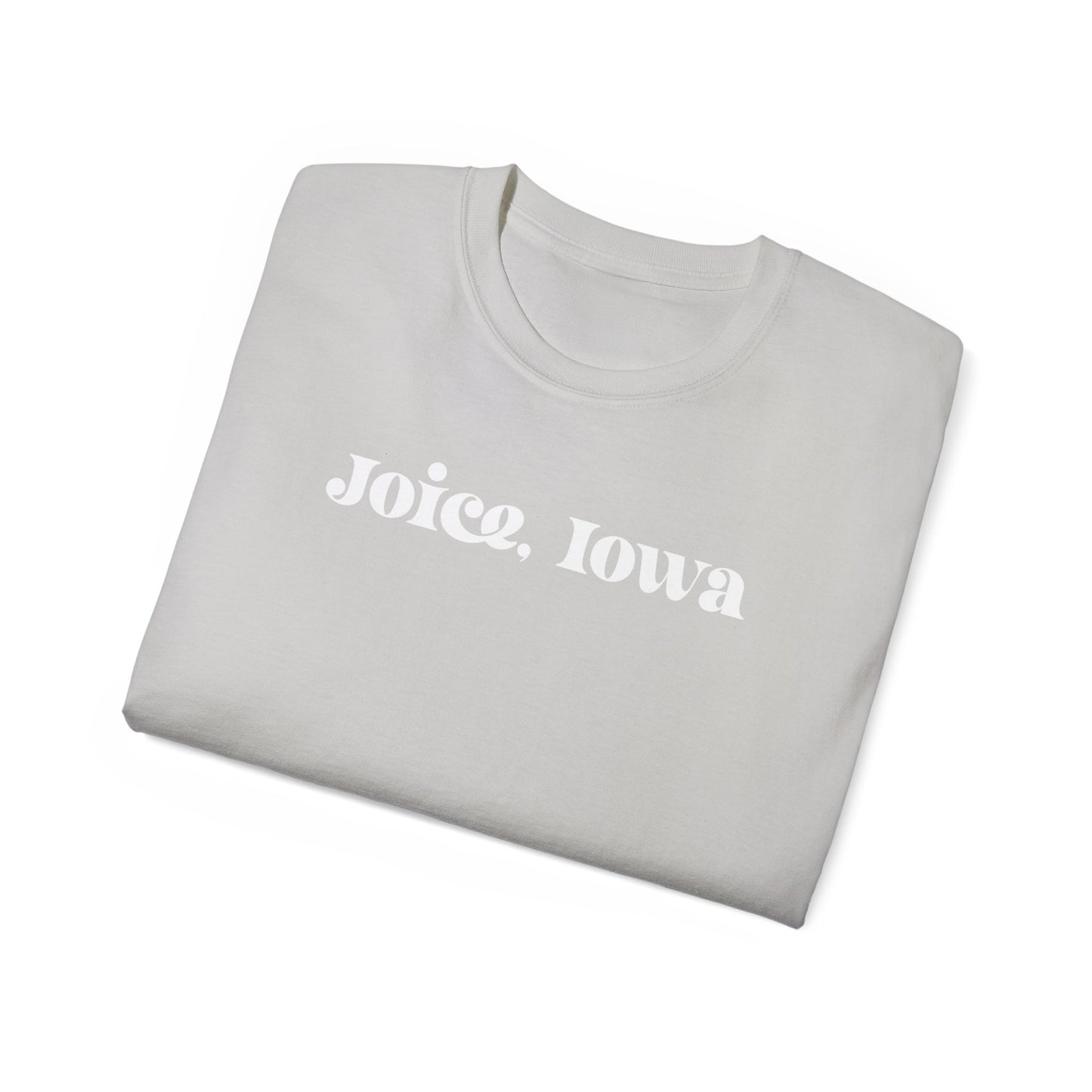 Joice, Iowa (White Design) on Unisex Ultra Cotton Short Sleeve Tee