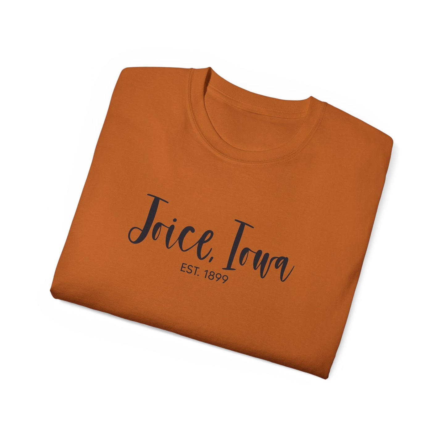 Joice, Iowa Est. 1899 (Black Design) on Unisex Ultra Cotton Short Sleeve Tee