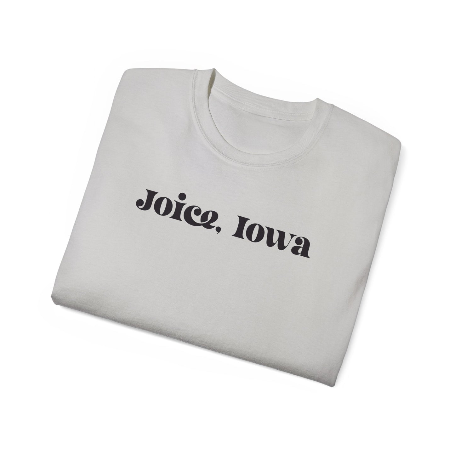 Joice, Iowa (Black Design) on Unisex Ultra Cotton Short Sleeve Tee