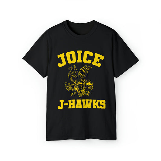 Throwback Joice J-Hawks (worn yellow design) on Unisex Ultra Cotton Short Sleeve Tee