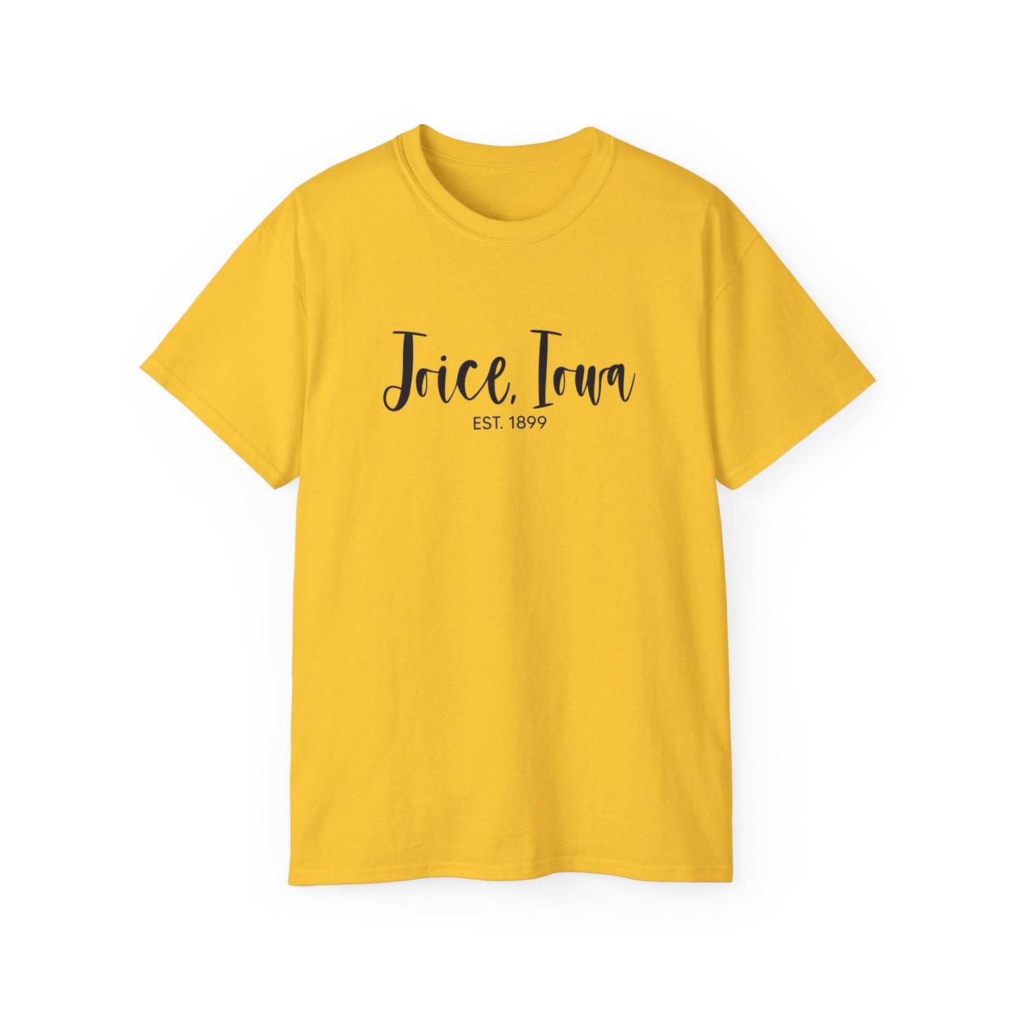 Joice, Iowa Est. 1899 (Black Design) on Unisex Ultra Cotton Short Sleeve Tee