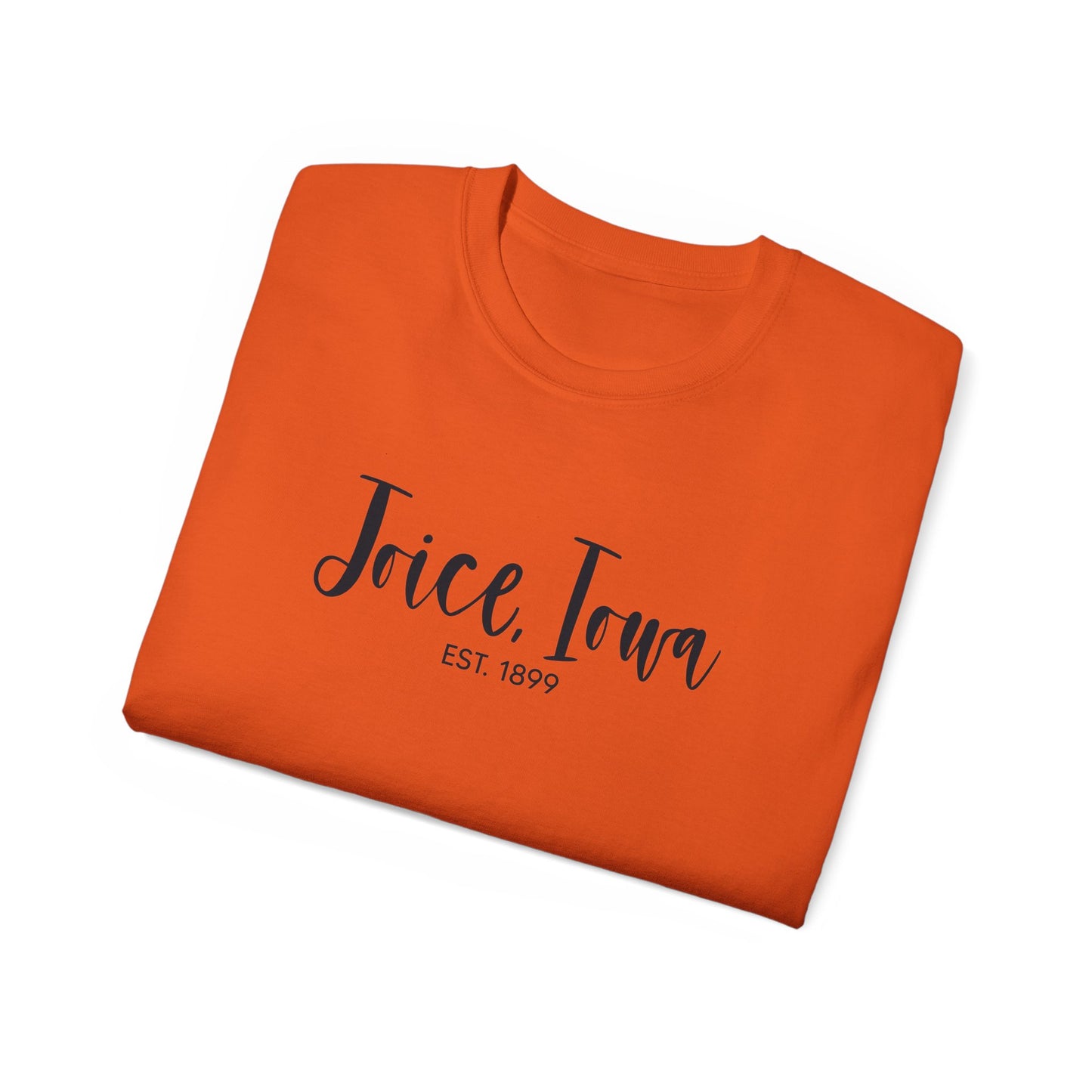 Joice, Iowa Est. 1899 (Black Design) on Unisex Ultra Cotton Short Sleeve Tee