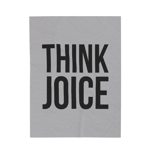 Think Joice (black design) on Light Grey Velveteen Plush Blanket