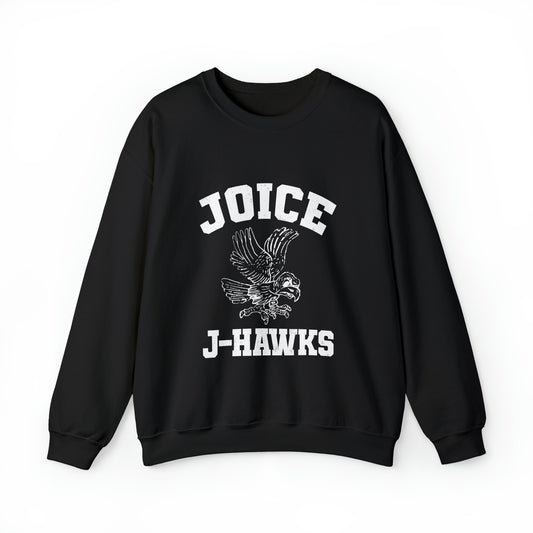 Throwback Joice J-Hawks (worn white design) on Unisex Heavy Blend™ Crewneck Sweatshirt