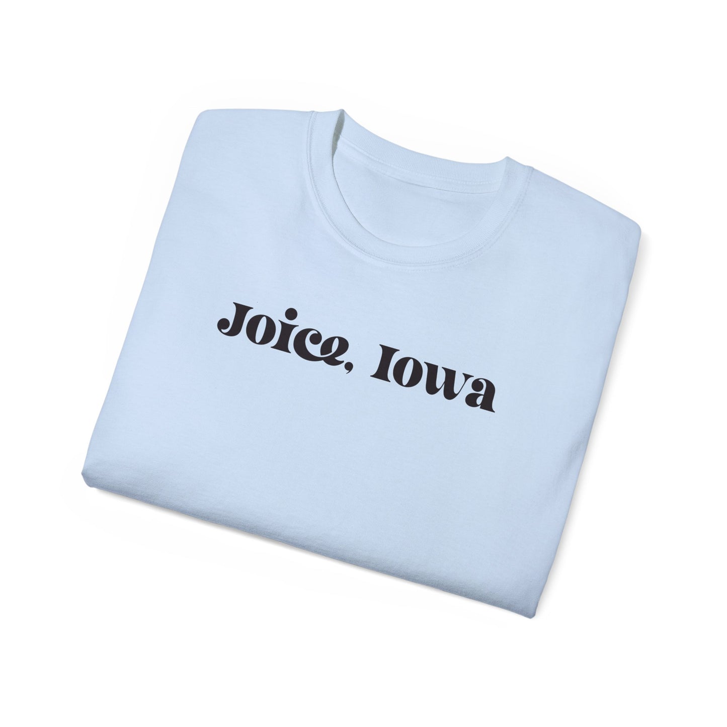 Joice, Iowa (Black Design) on Unisex Ultra Cotton Short Sleeve Tee