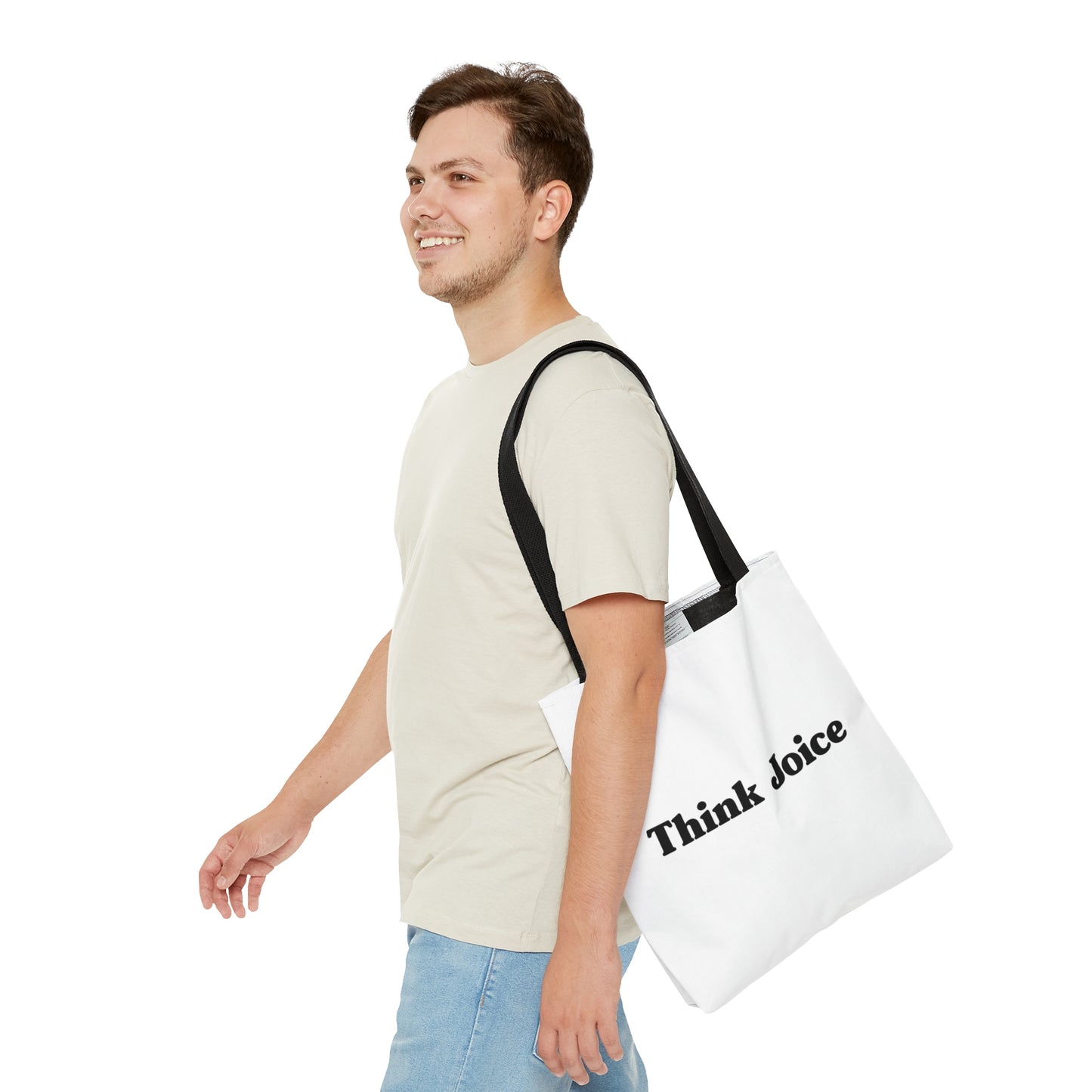 Think Joice Retro (black design) on White Tote Bag