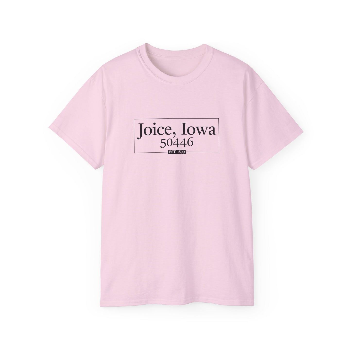 Joice, Iowa Est. 1899 Boxed (Black Design) on Unisex Ultra Cotton Short Sleeve Tee