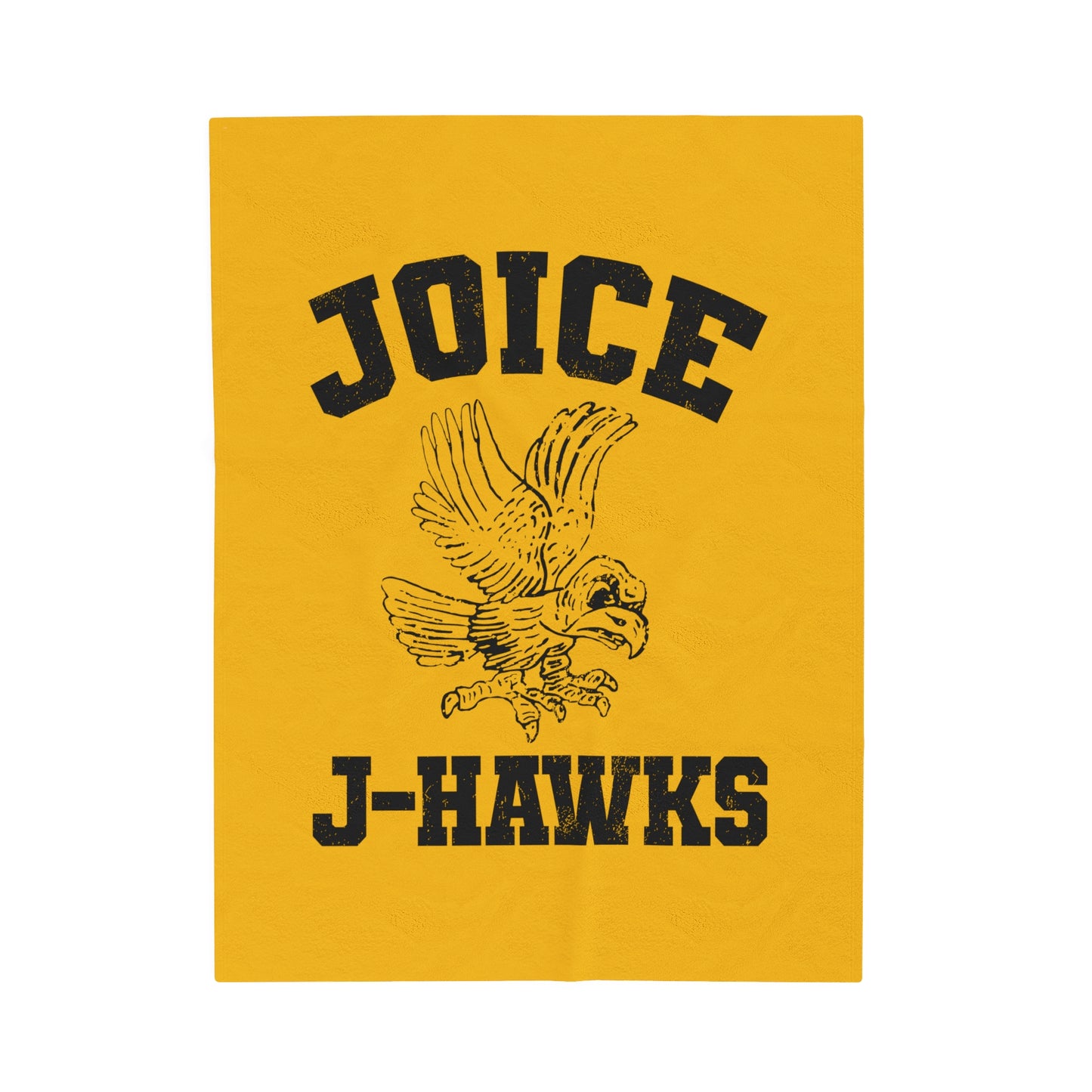 Throwback Joice J-Hawks (worn black design) on Velveteen Plush Blanket