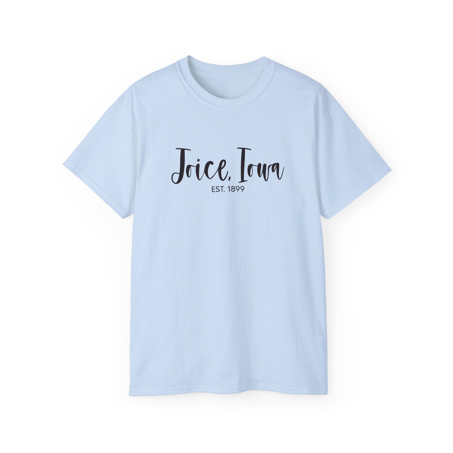 Joice, Iowa Est. 1899 (Black Design) on Unisex Ultra Cotton Short Sleeve Tee