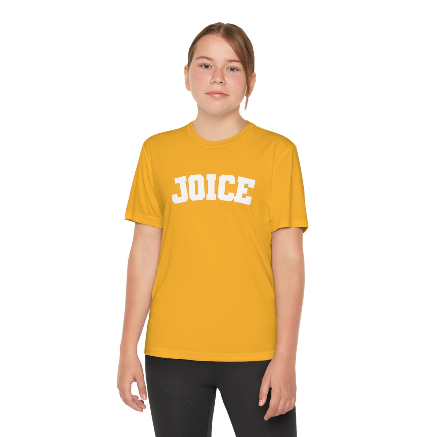 JOICE (white design) on Youth Competitor Tee