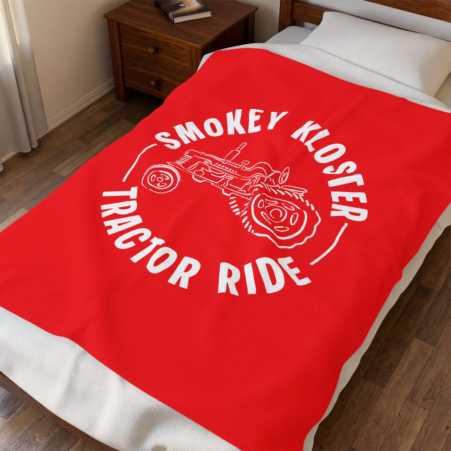 Smokey Kloster Tractor Ride Velveteen Plush Blanket