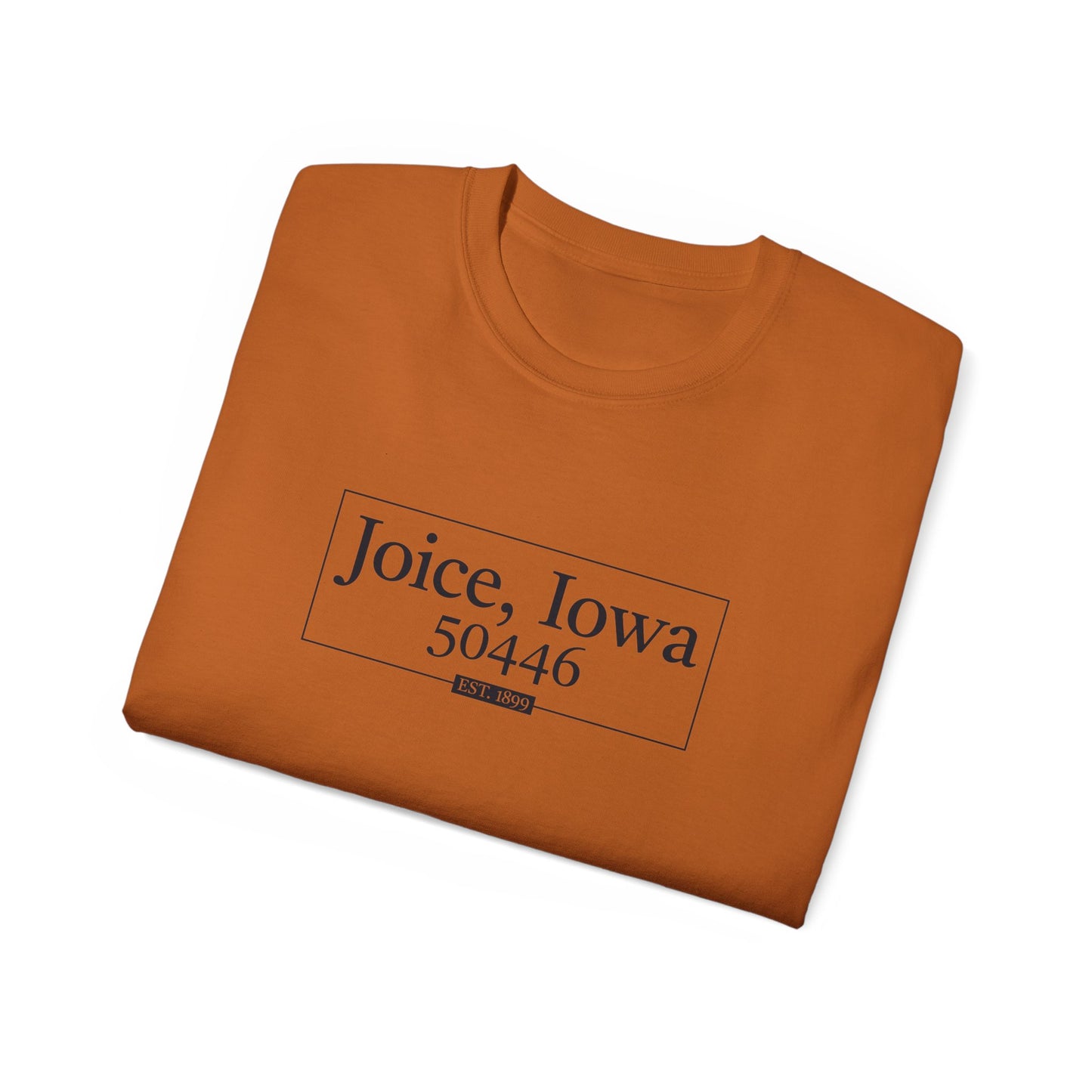 Joice, Iowa Est. 1899 Boxed (Black Design) on Unisex Ultra Cotton Short Sleeve Tee