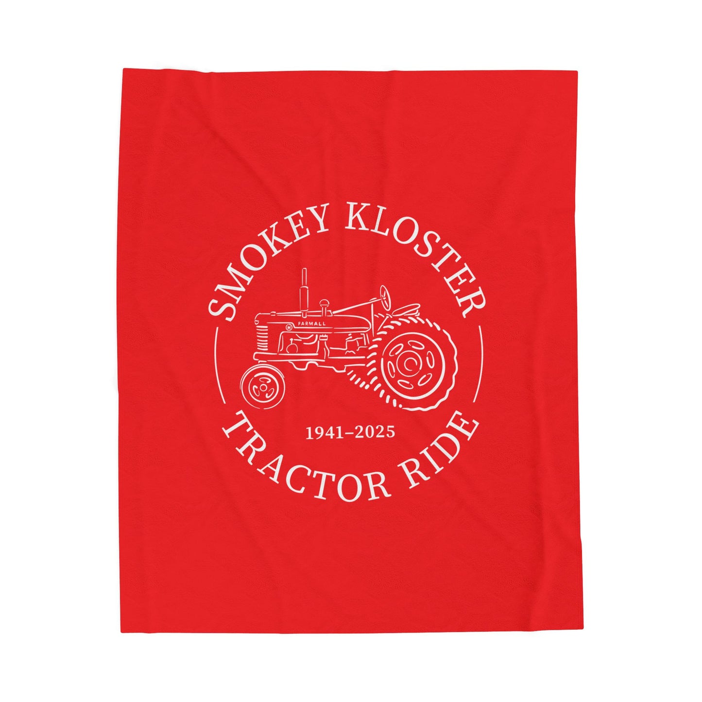 Smokey Kloster Tractor Ride Velveteen Plush Blanket