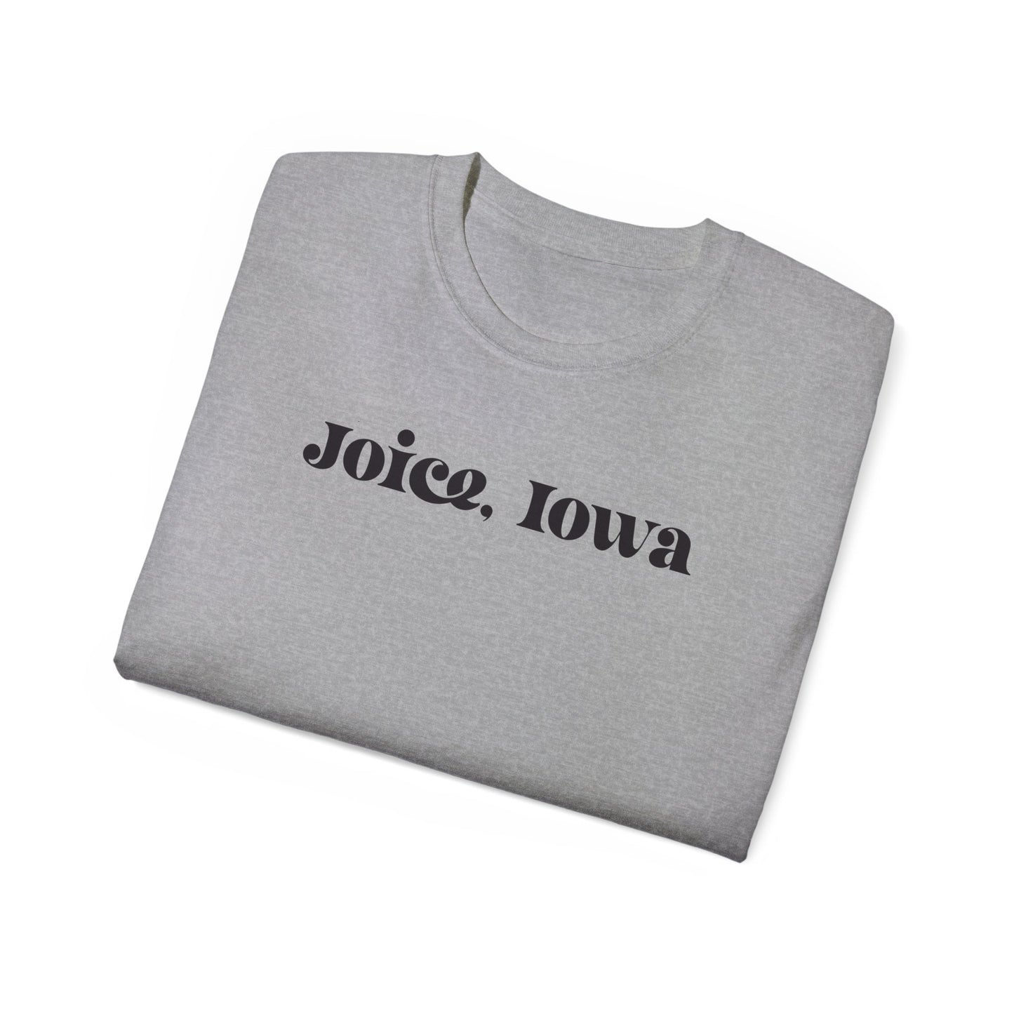 Joice, Iowa (Black Design) on Unisex Ultra Cotton Short Sleeve Tee