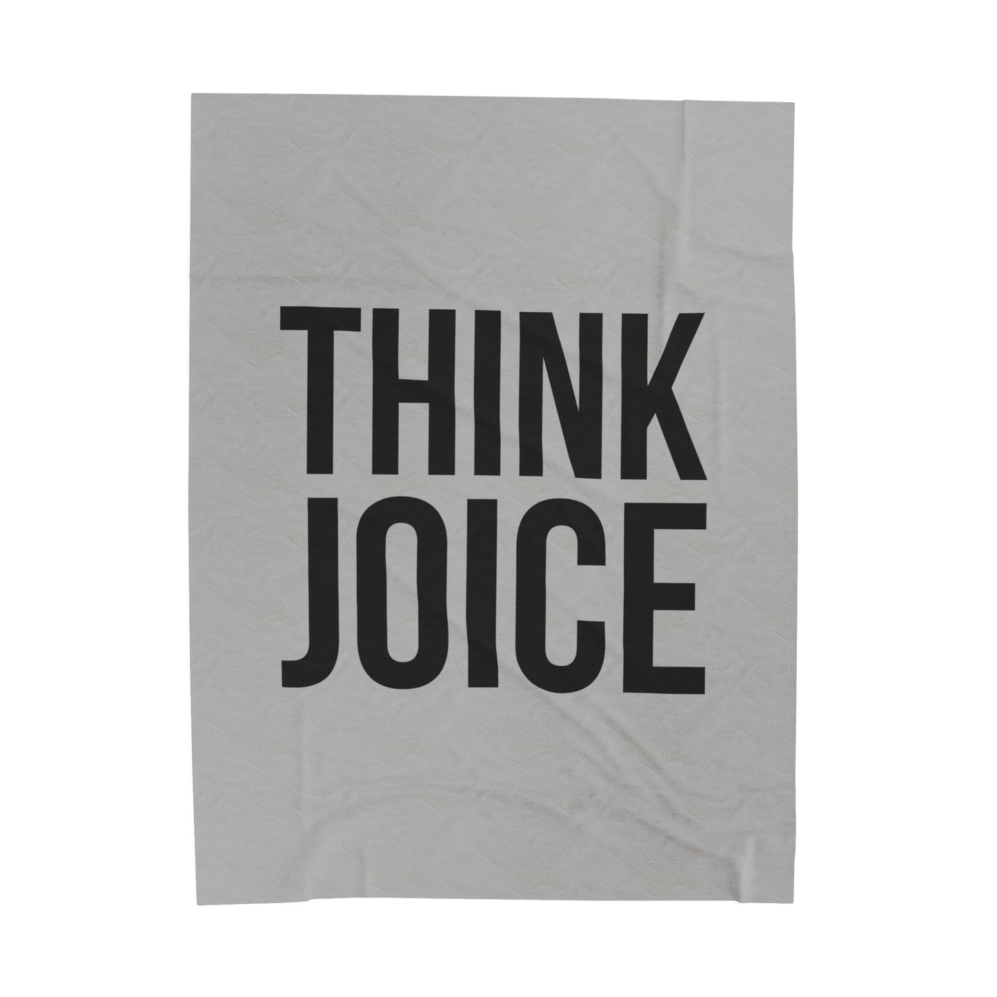 Think Joice (black design) on Light Grey Velveteen Plush Blanket