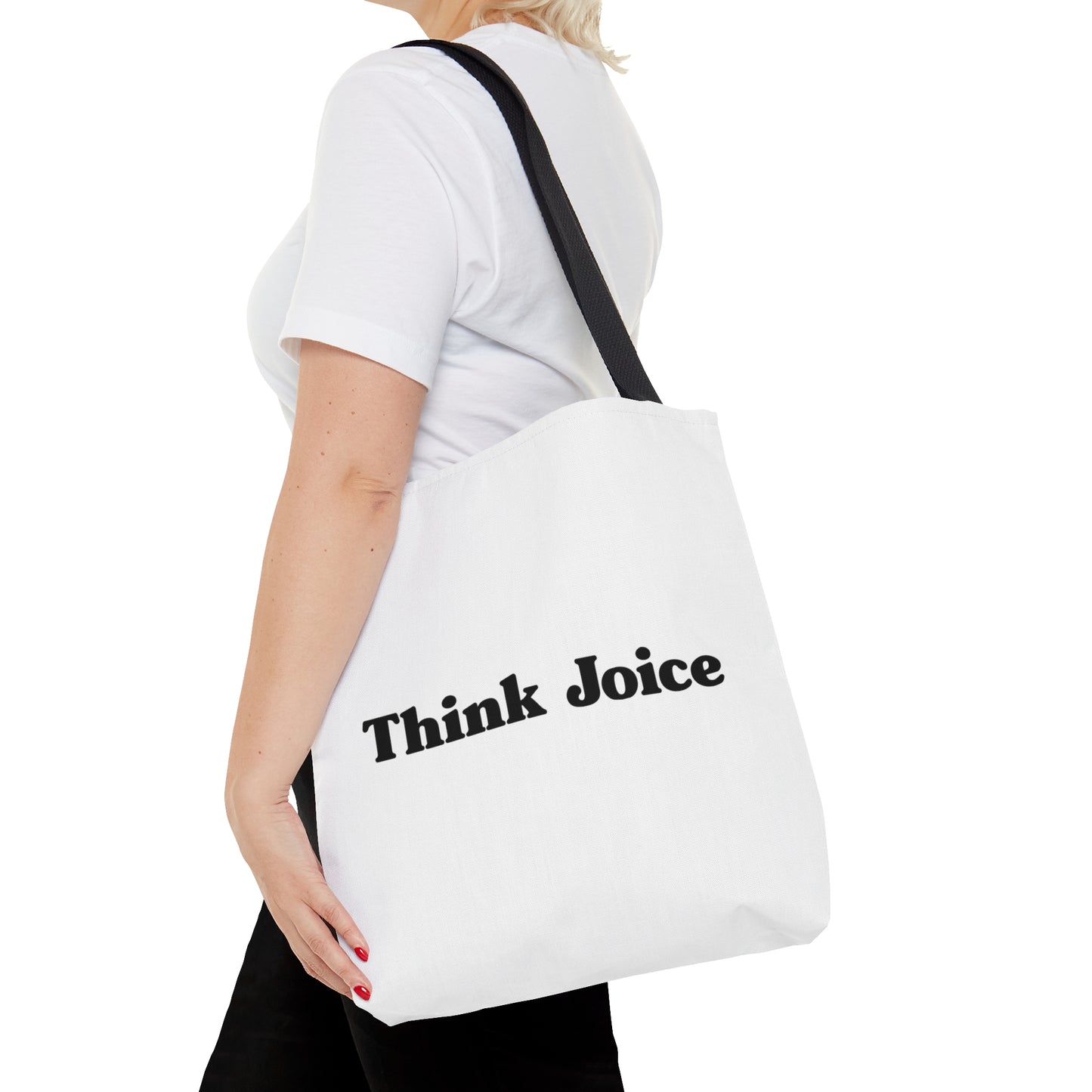 Think Joice Retro (black design) on White Tote Bag