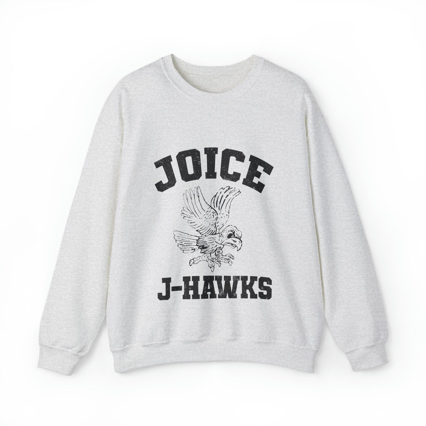 Throwback Joice J-Hawks (worn black design) on Unisex Heavy Blend™ Crewneck Sweatshirt