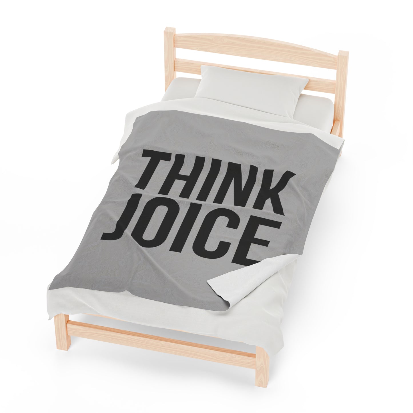 Think Joice (black design) on Light Grey Velveteen Plush Blanket