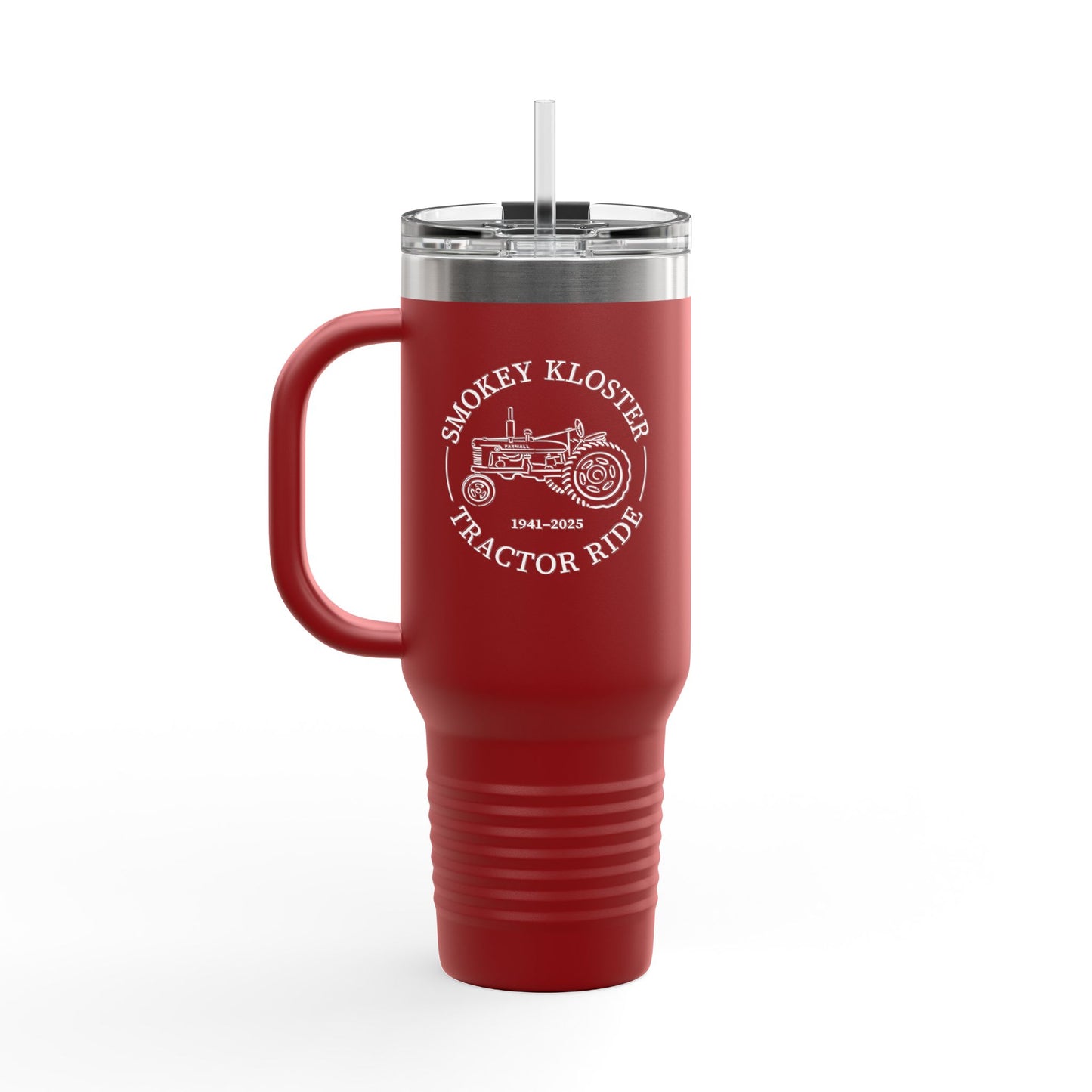 40oz Insulated Travel Mug — Smokey Kloster Tractor Ride