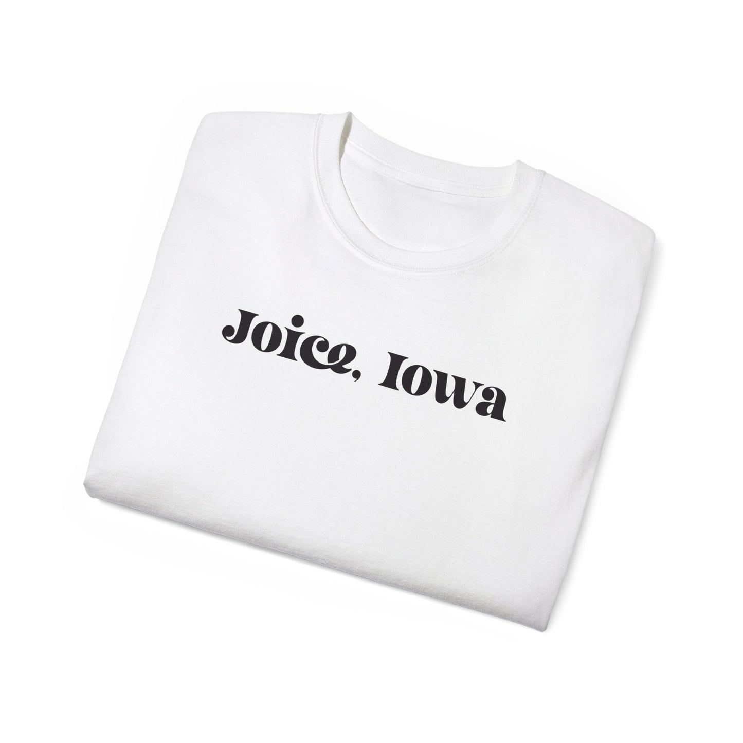 Joice, Iowa (Black Design) on Unisex Ultra Cotton Short Sleeve Tee