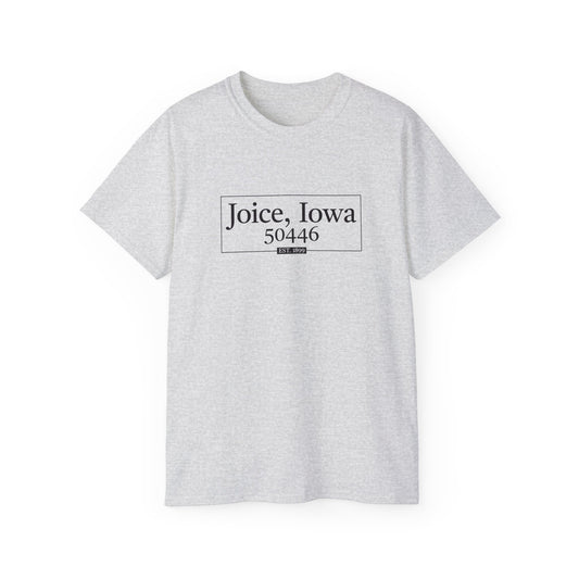 Joice, Iowa Est. 1899 Boxed (Black Design) on Unisex Ultra Cotton Short Sleeve Tee