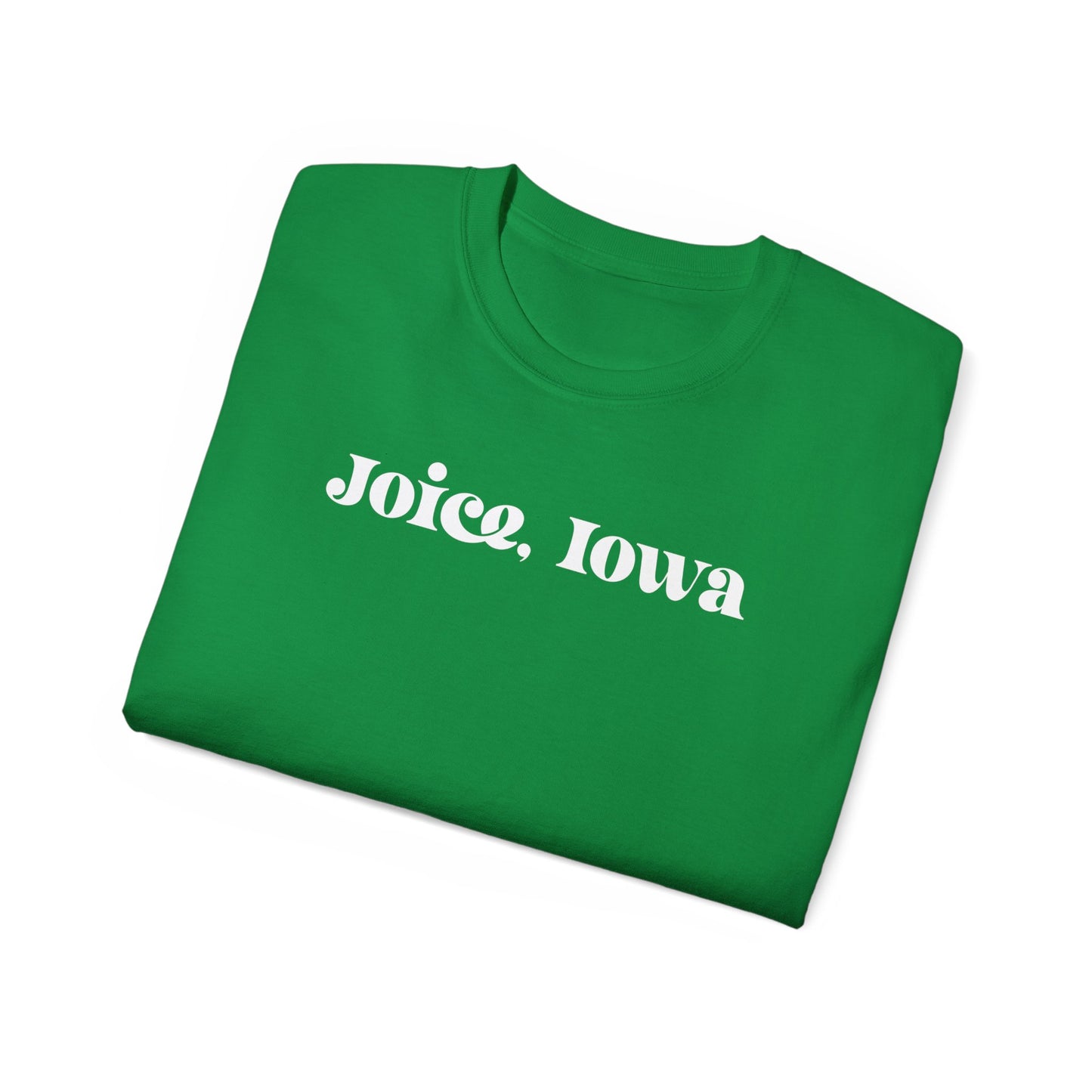 Joice, Iowa (White Design) on Unisex Ultra Cotton Short Sleeve Tee